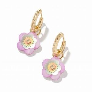 Kendra Scott Deliah Convertible Gold Huggie Earrings in Pastel Mix